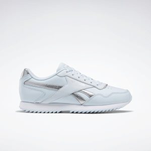 Adidasy Damskie Reebok Royal Glide Ripple Niebieskie/Srebrne Metal/Białe PL 04GNQBP